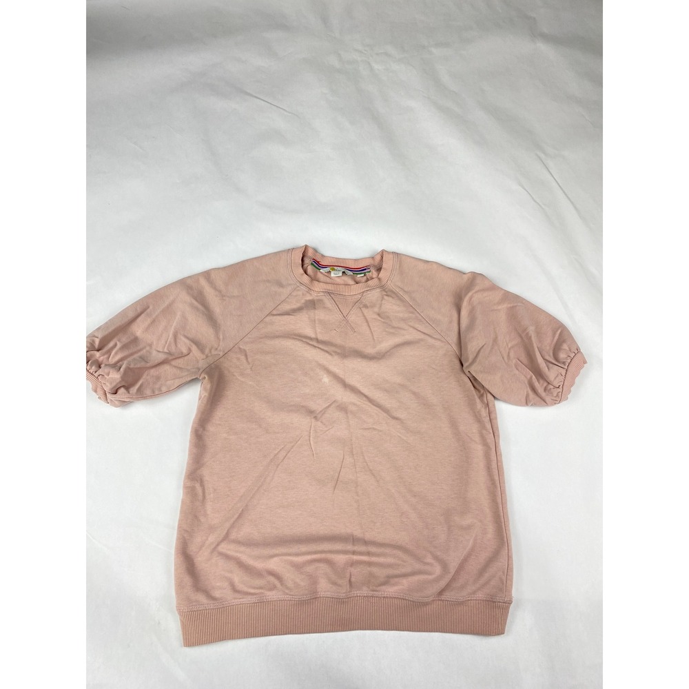 Boden Short Sleeve Puff Raglan Sweatshirt Women's Size 4 Pink - Flaw